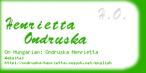 henrietta ondruska business card